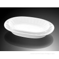 super pure plain white cake fish pizza bowl